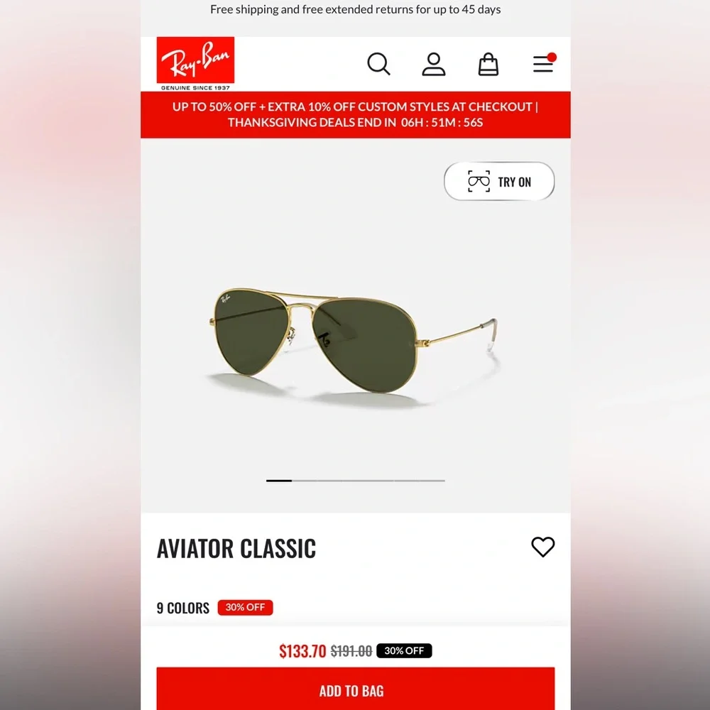 Ray-Ban Gold Frame Aviator Sunglasses with Black Case $ - Picture 2 of 7